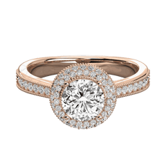 1.30 TCW Round Cut Halo Moissanite Ring for Women