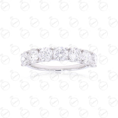 1.35 TCW Round Cut Half Eternity Moissanite Ring for Women