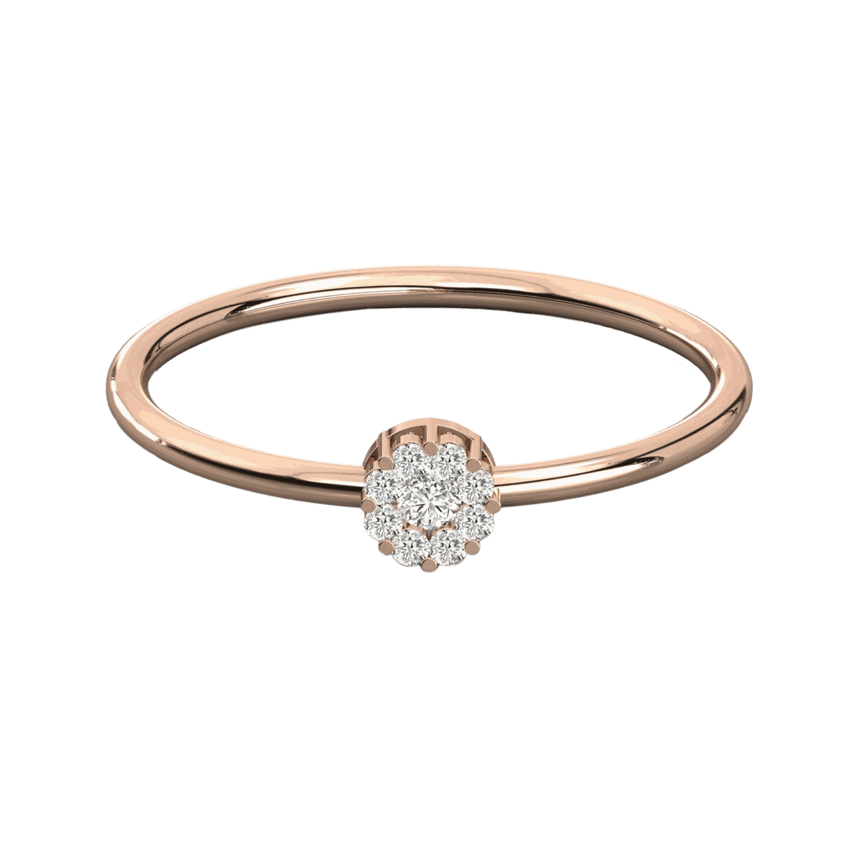 0.10 TCW Round Cut Halo Moissanite Ring for Women