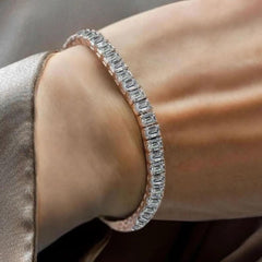 Emerald Cut Moissanite Diamond Tennis Bracelets