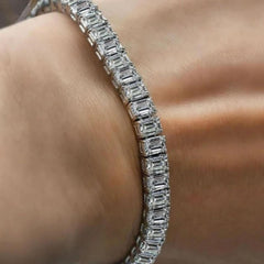 Emerald Cut Moissanite Diamond Tennis Bracelets