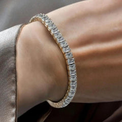 Emerald Cut Moissanite Diamond Tennis Bracelets