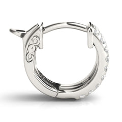 1.30MM Round Cut Three Row Style Huggie Hoop Earrings For Women/Her