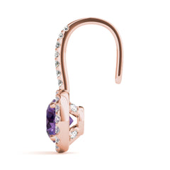 6.50mm Round Cut Drop Dangle Earrings For Women