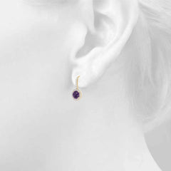 6.50mm Round Cut Drop Dangle Earrings For Women