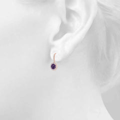 6.50mm Round Cut Drop Dangle Earrings For Women