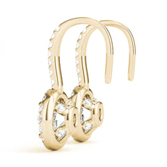 6.50mm Round Cut Drop Dangle Earrings For Women