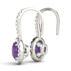 6.50mm Round Cut Drop Dangle Earrings For Women