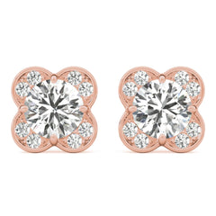 5MMRound Cut Floral Style Earrings For Women