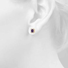 5MMRound Cut Floral Style Earrings For Women