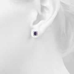 5MMRound Cut Floral Style Earrings For Women