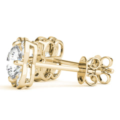5MMRound Cut Floral Style Earrings For Women