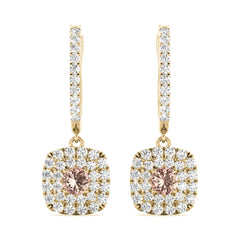 5.00mmRound Cut Double Halo Stud Earrings For Her/Women