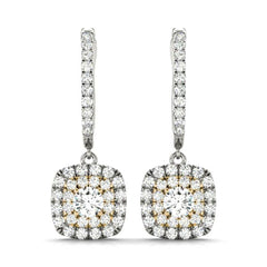 5.00mmRound Cut Double Halo Stud Earrings For Her/Women