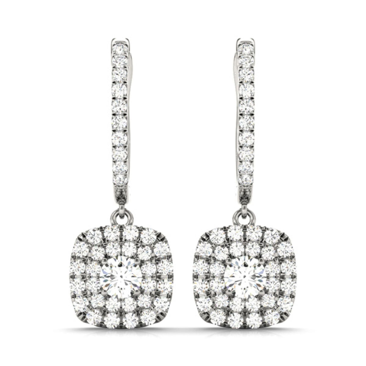 5.00mmRound Cut Double Halo Stud Earrings For Her/Women