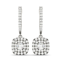 5.00mmRound Cut Double Halo Stud Earrings For Her/Women