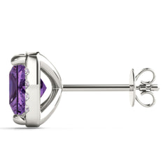 4.00mm Round Cut Halo Style Earrings For Women