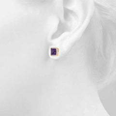 4.00mm Round Cut Halo Style Earrings For Women