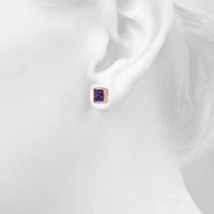 4.00mm Round Cut Halo Style Earrings For Women