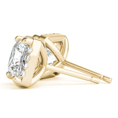 4.00mm Round Cut Halo Style Earrings For Women