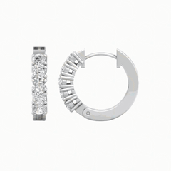 1.10 CTW Round Cut Hoop Lab Grown Diamond Earrings for Women
