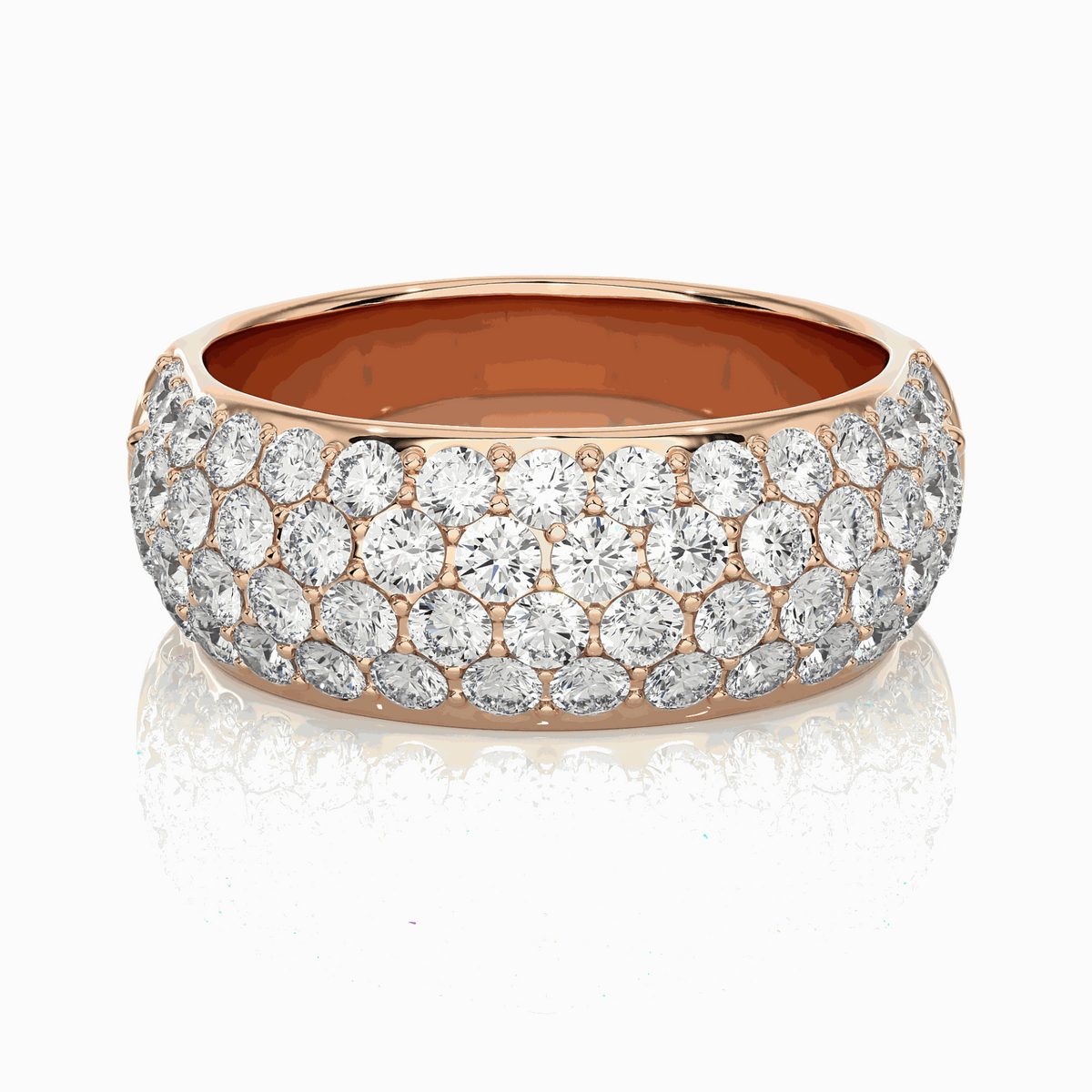 5.00 CTW Round Cut Half Eternity Lab Grown Diamond Ring for Women