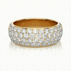 5.00 CTW Round Cut Half Eternity Lab Grown Diamond Ring for Women