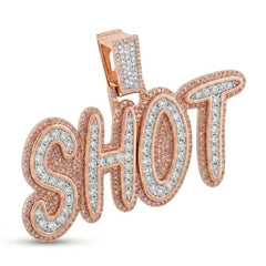 Silver Moissanite Custom Pendant- "SHOT"