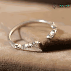 0.18 TCW Marquise and round Cut Moissanite Diamond Half Eternity Wedding Band Women's Promise Ring