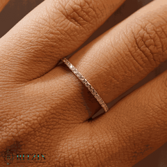 0.54 TCW round Shape Moissanite Diamond Full Eternity Wedding Band for Women Unique Jewelry Gift for Her