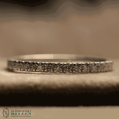 Women's Unique 0.589 TCW round Shape Moissanite Diamond Half Eternity Wedding Band Customizable Gift for Her