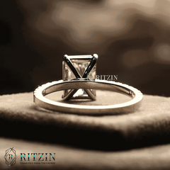 Women's Exclusive 2.00 TCW Radiant Shape Moissanite Solitaire Engagement Ring Unique Jewelry Gift with Accent for Her