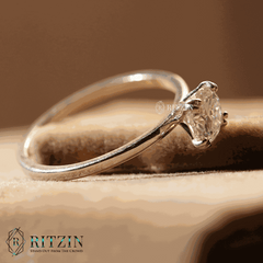 Women's Exclusive 0.46 TCW Round Cut Moissanite Solitaire One Stone Engagement Ring  Unique Jewelry Gift for Her