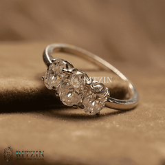 Women's Exclusive 1.62 TCW Oval Shape Three Stone Moissanite Engagement Ring For Women Unique Jewelry Gift for Her