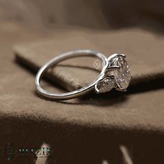 Women's Exclusive 2.36 TCW Moissanite Engagement Ring Unique Oval and Pear Shape Three Stone Jewelry Gift for Her