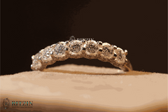 Women's Exclusive 0.72 TCW Moissanite Engagement Ring Brilliant 7 Stone Hidden Halo Style Unique Jewelry Gift for Her