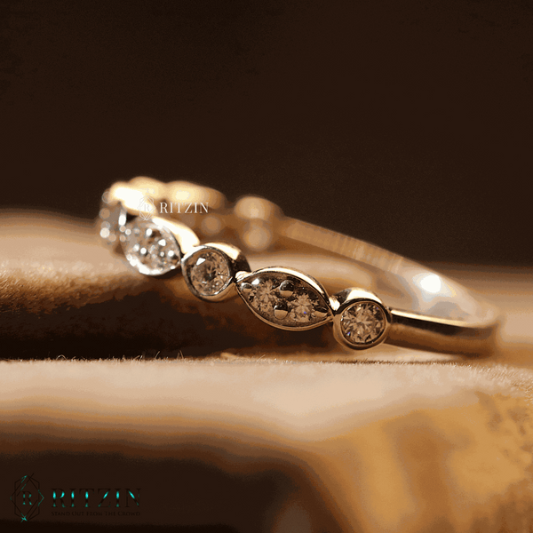Women's Exclusive 0.42 TCW Moissanite round Brilliant Vintage Anniversary Band Jewelry Gift for Her Women's Moissanite Rings