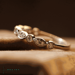Women's Exclusive 0.42 TCW Moissanite round Brilliant Vintage Anniversary Band Jewelry Gift for Her Women's Moissanite Rings
