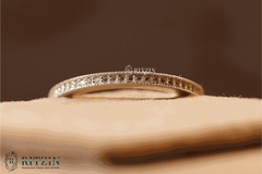 Women's Exclusive 0.42 TCW round Shape Moissanite Half Eternity Anniversary Band Perfect Gift for Her