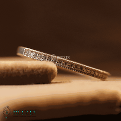 Women's Exclusive 0.42 TCW round Shape Moissanite Half Eternity Anniversary Band Perfect Gift for Her