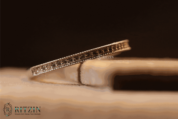 Women's Exclusive 0.42 TCW round Shape Moissanite Half Eternity Anniversary Band Perfect Gift for Her