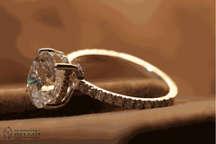 Women's Exclusive 3,232 TCWOval Cut Hidden Halo Style Engagement Ring Unique Jewelry Gift with Accent for Her