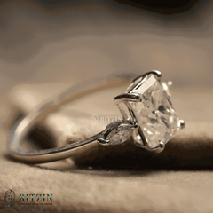 Women's Exclusive 2.00 TCW Moissanite Engagement Ring Unique Radiant And Marquise Shape Three Stone Jewelry Gift for Her