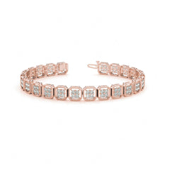 2.00 MM__Round Cut Diamond Prong  Set Tennis Bracelet For Women