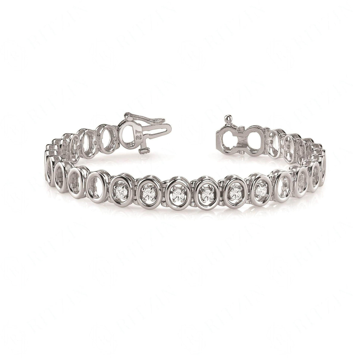 2.00 MM Round_Cut Diamond Prong  Set Tennis Bracelet For Women