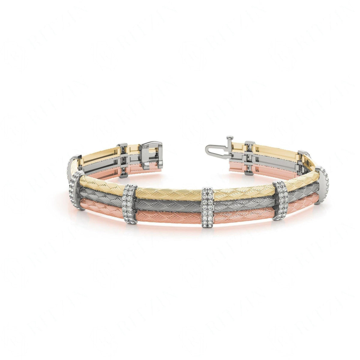1.20_MM Round Cut Diamond Prong Set Tennis Unique Style Bracelet For Women