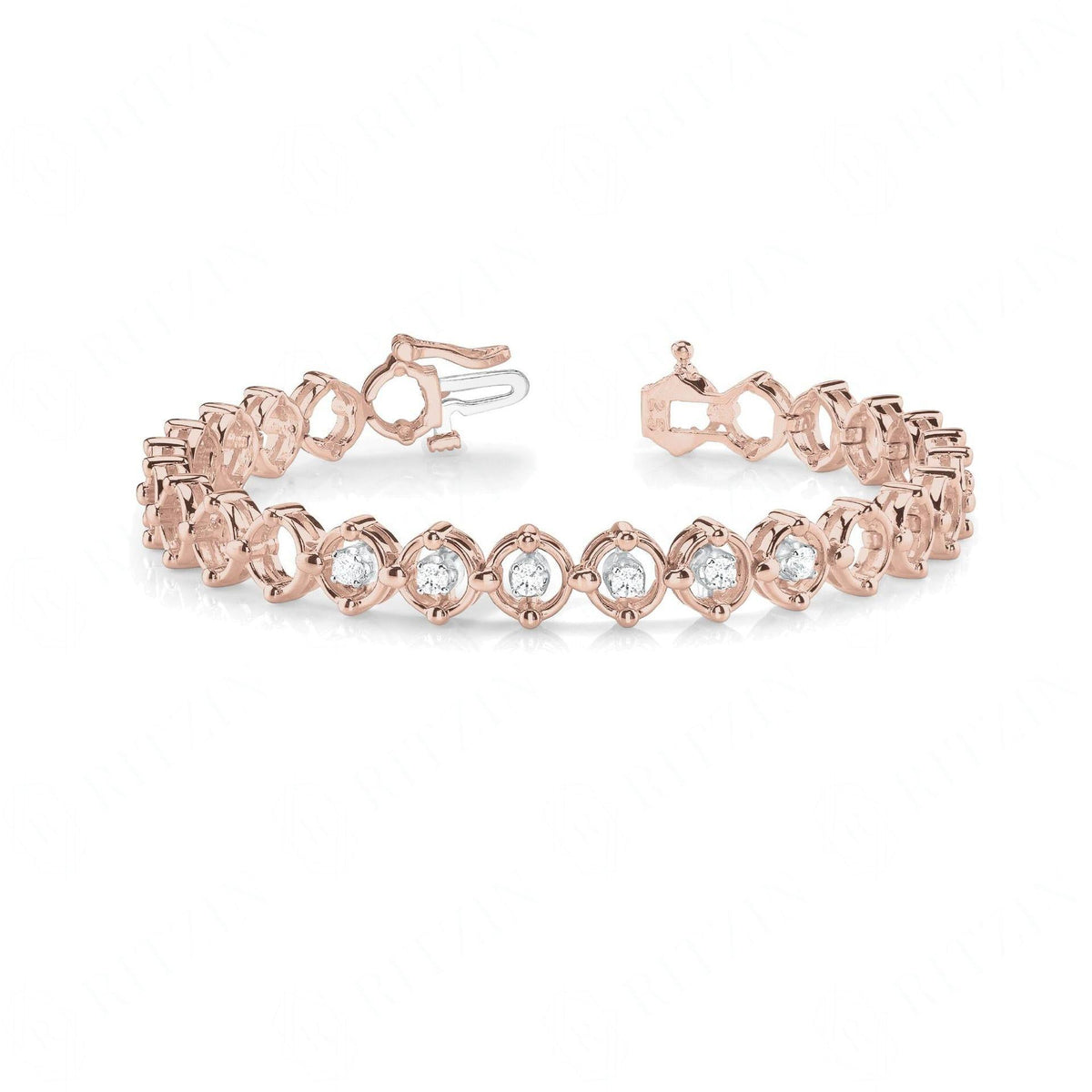3.00 MM Round_Cut Diamond Prong Set Tennis Bracelet For Women