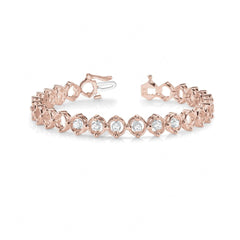 3.00 MM Round_Cut Diamond Prong Set Tennis Bracelet For Women