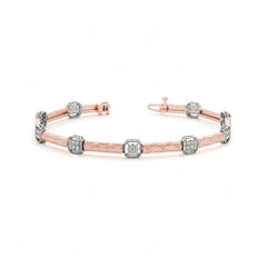 2.00 MM Round Cut Diamond_Prong Set Tennis Unique Style Bracelet For Women
