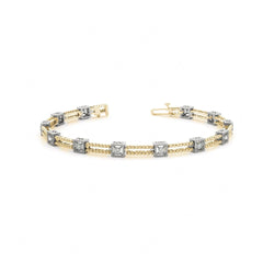 4.00 MM_Round Cut Diamond Prong  Set Tennis Bracelet For Women